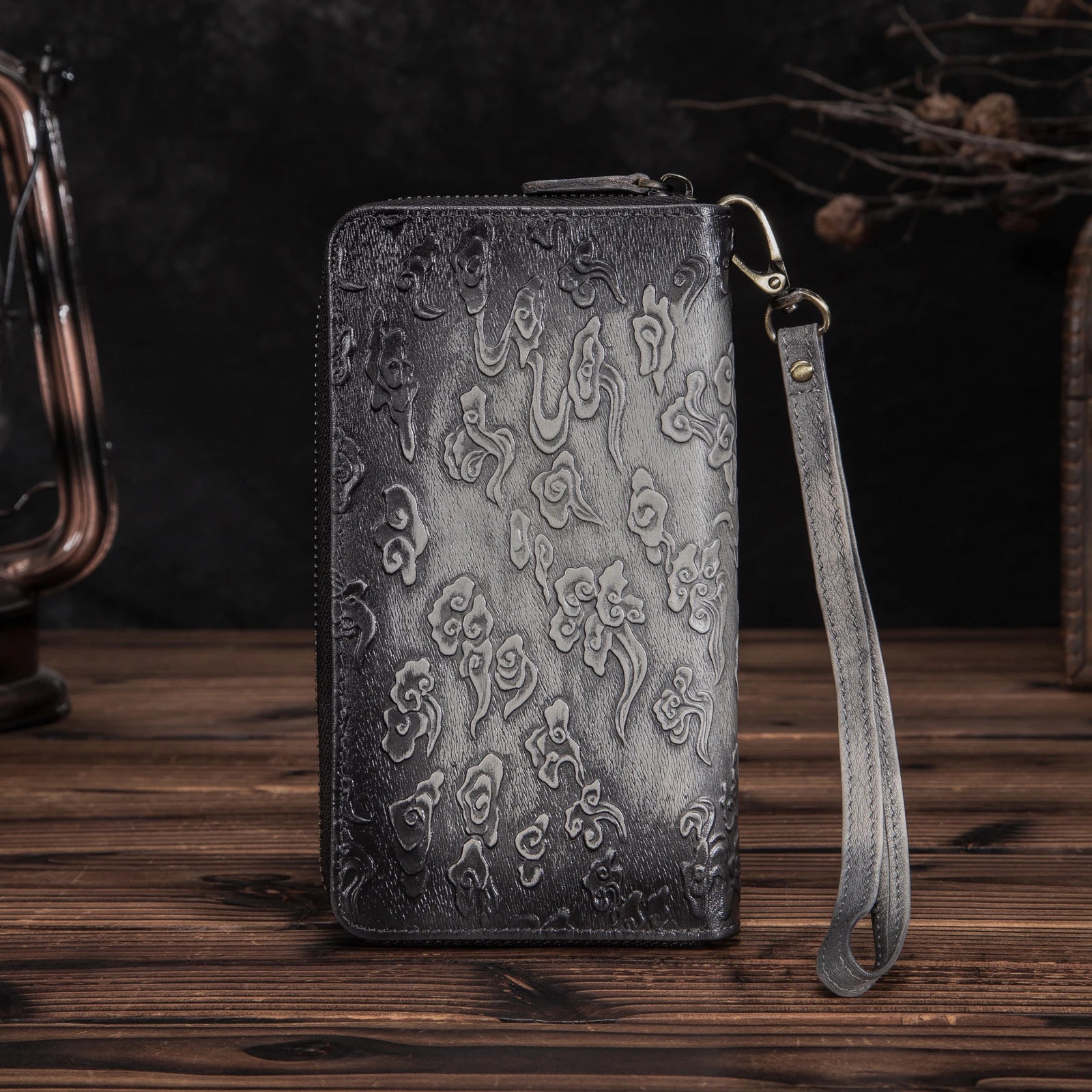 Genuine Leather Zippered Card Holder Wallet Purse 1016