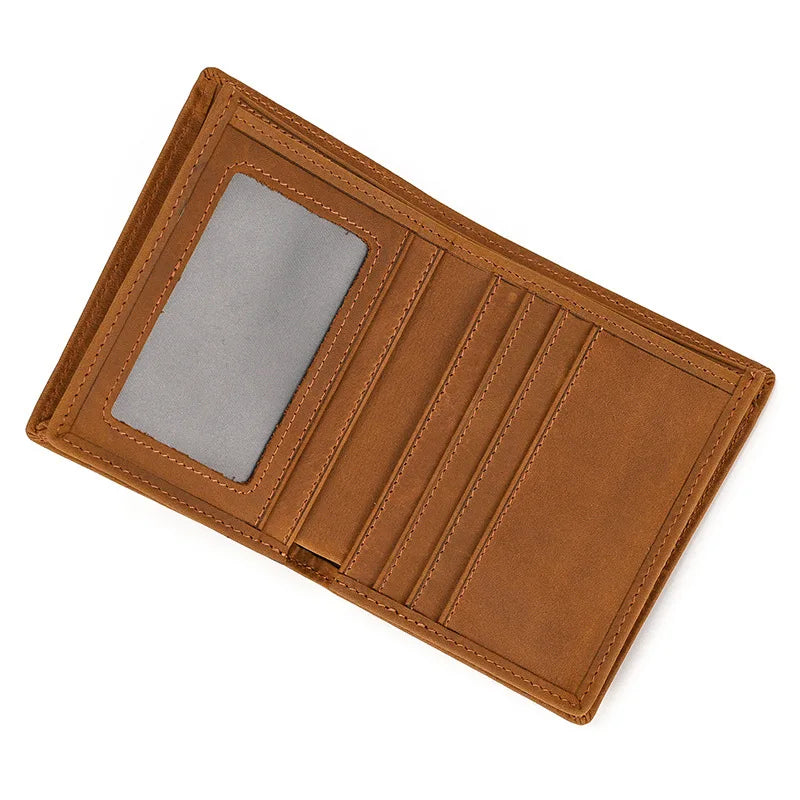 Genuine Leather Men's Short Wallet