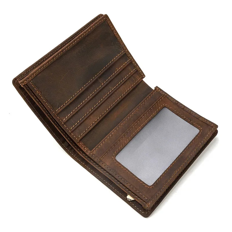 Genuine Leather Men's Short Wallet