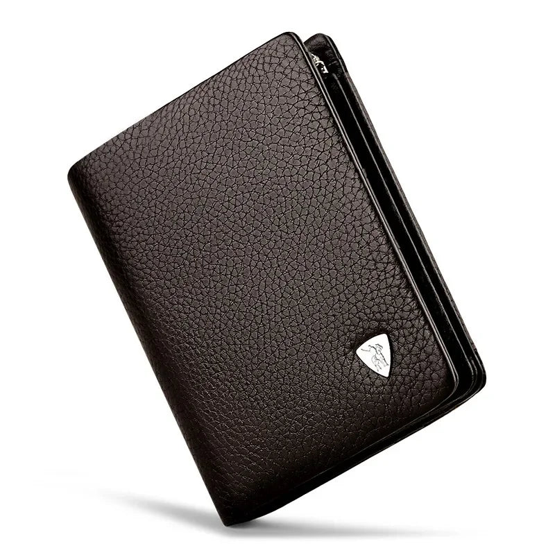 Men's Cowhide Leather Zipper Wallet