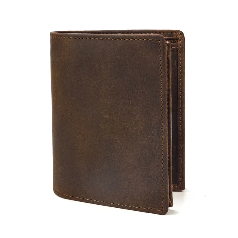 Genuine Leather Men's Short Wallet